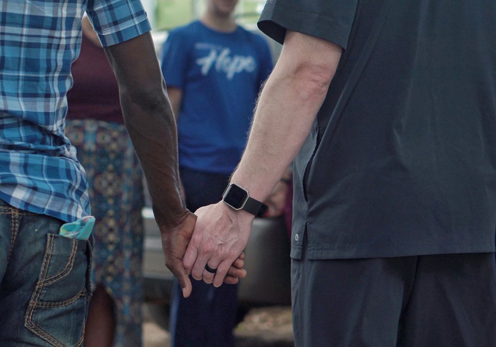 Holding hands